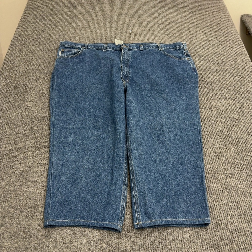 Carhartt Jeans Mens 52 Blue Cotton Relaxed Fit B17 DST Workwear Casual